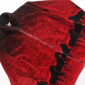 Vintage AOP Horse Nature Fleece Zip-up Sweater